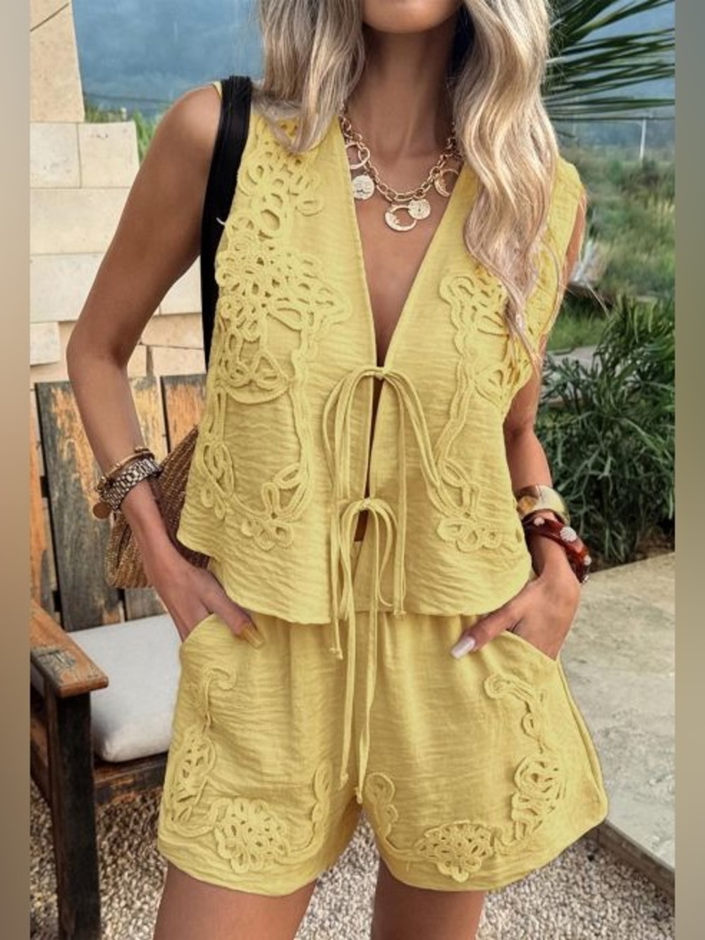 Yellow two piece set